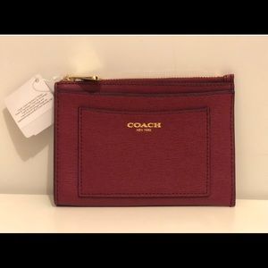 Coach Saffiano Leather Medium Coin Wallet NWT